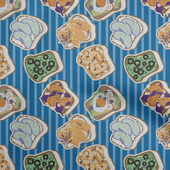 oneOone Cotton Flex Medium Blue Fabric Food Quilting Supplies Print Sewing Fabric By The Yard 40 Inch Wide