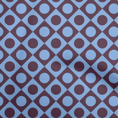 oneOone Cotton Flex Medium Blue Fabric Geometric Craft Projects Decor Fabric Printed By The Yard 40 Inch Wide