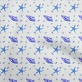 thumbnail image 1 of oneOone Cotton Flex Medium Blue Fabric Ocean Watercolor Starfish Quilting Supplies Print Sewing Fabric By The Yard 40 Inch Wide, 1 of 4