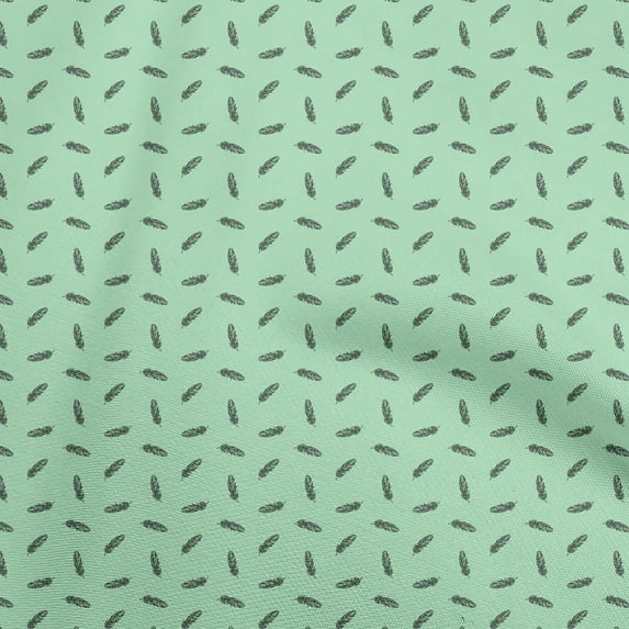oneOone Cotton Flex Mint Green Fabric Retro Feather Diy Clothing Quilting Fabric Print Fabric By Yard 40 Inch Wide