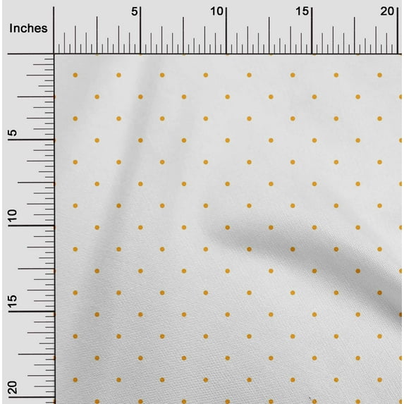 oneOone Cotton Flex Mustard Yellow Fabric Polka Dots Dots Diy Clothing Quilting Fabric Print Fabric By Yard 40 Inch Wide