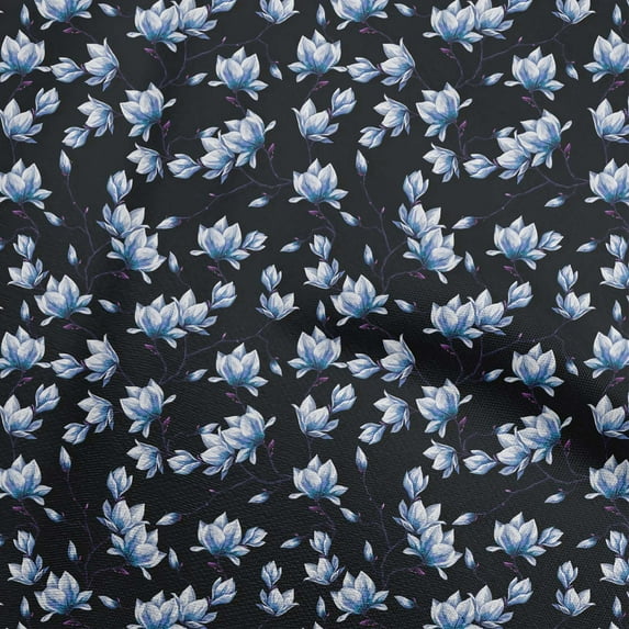 oneOone Cotton Flex Navy Blue Fabric Floral Sewing Craft Projects Fabric Prints By Yard 40 Inch Wide