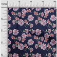thumbnail image 1 of oneOone Cotton Flex Navy Blue Fabric Flower & Leaves Watercolor Sewing Material Print Fabric By The Yard 40 Inche Wide, 1 of 4