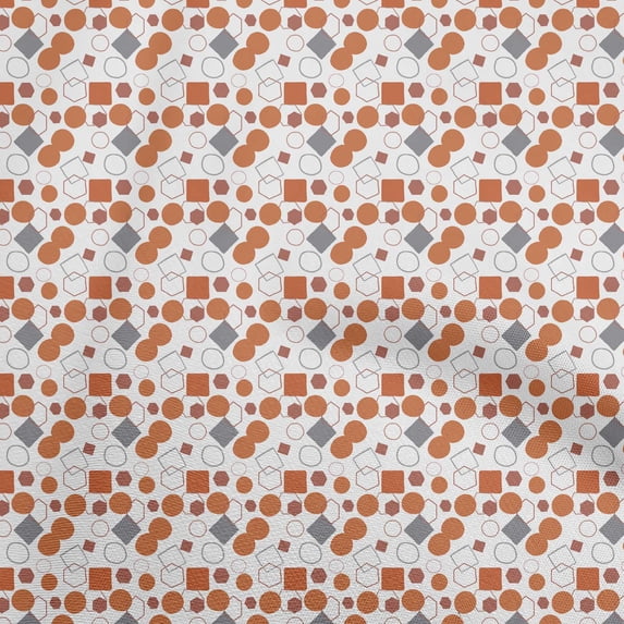 oneOone Cotton Flex Orange Fabric Geometric Diy Clothing Quilting Fabric Print Fabric By Yard 40 Inch Wide
