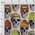 thumbnail image 1 of oneOone Cotton Flex Orange Fabric Skull Fabric For Sewing Printed Craft Fabric By The Yard 40 Inch Wide, 1 of 1