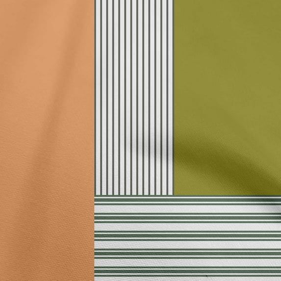 oneOone Cotton Flex Orange Fabric Stripes Fabric For Sewing Printed Craft Fabric By The Yard 40 Inch Wide