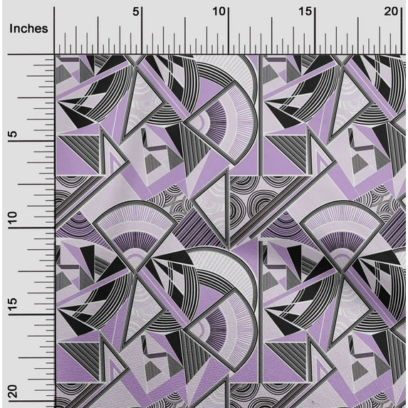 oneOone Cotton Flex Pastel Purple Fabric Triangle & Art Geometric Fabric For Sewing Printed Craft Fabric By The Yard 40 Inch Wide