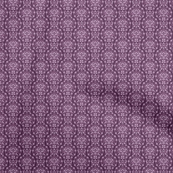 oneOone Cotton Flex Purple Fabric Damask Sewing Craft Projects Fabric Prints By Yard 40 Inch Wide
