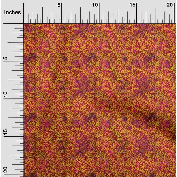 oneOone Cotton Flex Red Fabric Batik Sewing Material Print Fabric By The Yard 40 Inch Wide