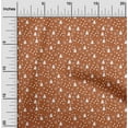 thumbnail image 1 of oneOone Cotton Flex Rust Brown Fabric Snowflake,Star & Tree Dress Material Fabric Print Fabric By The Yard 40 Inch Wide, 1 of 4