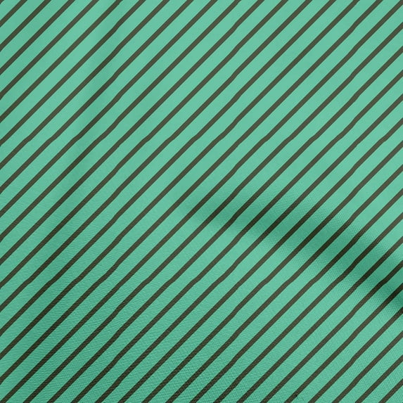 oneOone Cotton Flex Sea Green Fabric Stripes Sewing Craft Projects Fabric Prints By Yard 40 Inch Wide