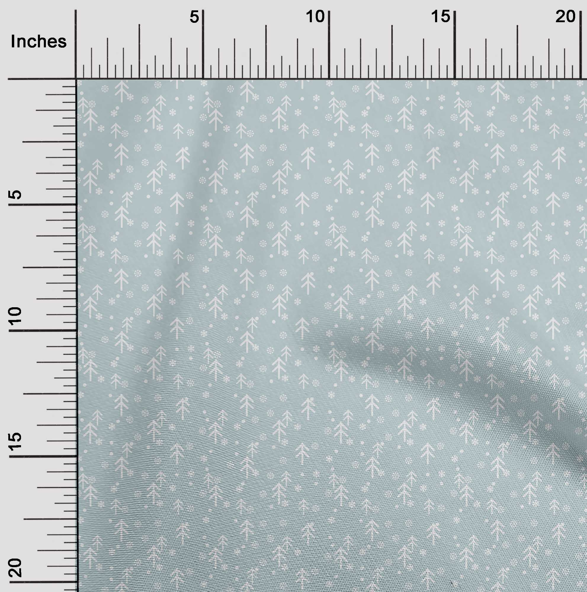 oneOone Cotton Flex Sky Blue Fabric Merry Christmas Quilting Supplies Print Sewing Fabric By The Yard 40 Inch Wide