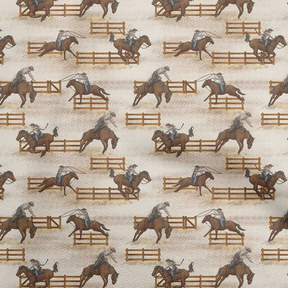 oneOone Cotton Flex Tawny Brown Fabric Cowboy Sewing Fabric By The Yard Printed Diy Clothing Sewing Supplies 40 Inch Wide