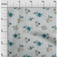 thumbnail image 1 of oneOone Cotton Flex Teal Blue Fabric Stripe|Leaves & Floral Artistic Dress Material Fabric Print Fabric By The Yard 40 Inch Wide, 1 of 4