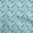 thumbnail image 1 of oneOone Cotton Flex Turquoise Blue Fabric Asian Japanese Koi Fish With Watercolor Base Dress Material Fabric Print Fabric By The Yard 40 Inch Wide, 1 of 4
