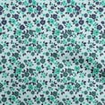 thumbnail image 1 of oneOone Cotton Flex Turquoise Blue Fabric Florals Sewing Material Print Fabric By The Yard 40 Inch Wide, 1 of 5