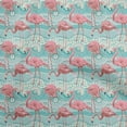 thumbnail image 1 of oneOone Cotton Flex Turquoise Green Fabric Tropical Flamingo With Abstract Background Sewing Craft Projects Fabric Prints By Yard 40 Inch Wide, 1 of 4