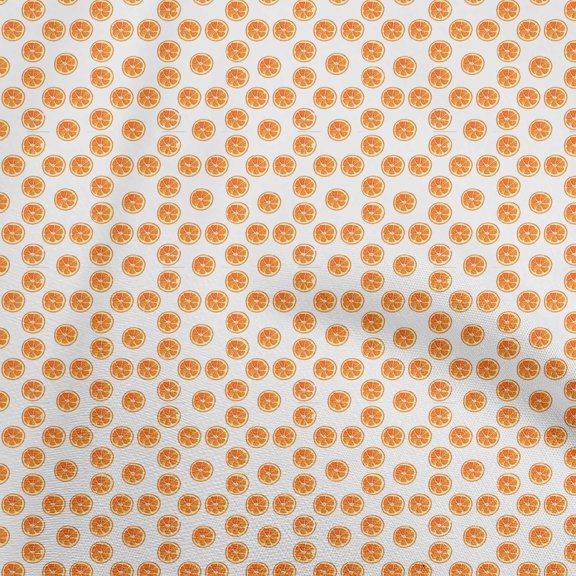 oneOone Cotton Flex White Fabric Orange Quilting Supplies Print Sewing Fabric By The Yard 40 Inch Wide