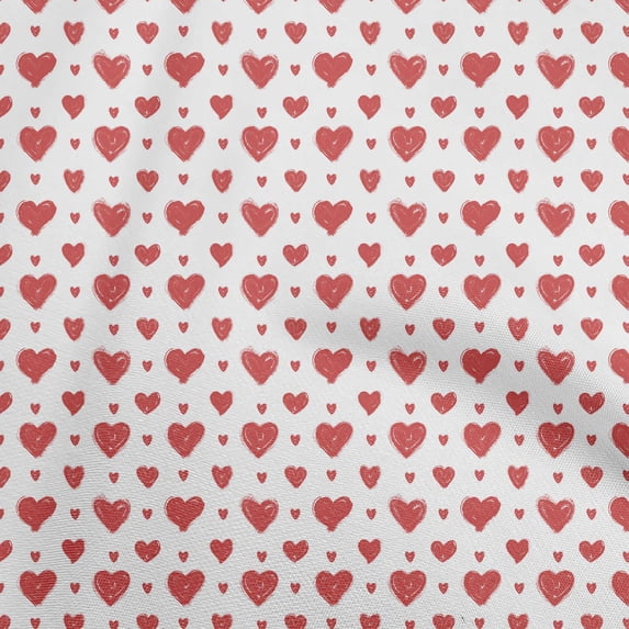 oneOone Cotton Flex White Fabric Valentine Heart Sewing Craft Projects Fabric Prints By Yard 40 Inch Wide