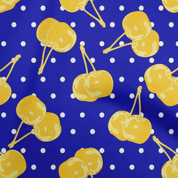 oneOone Cotton Flex Yellow Fabric Cherry Sewing Craft Projects Fabric Prints By Yard 40 Inch Wide