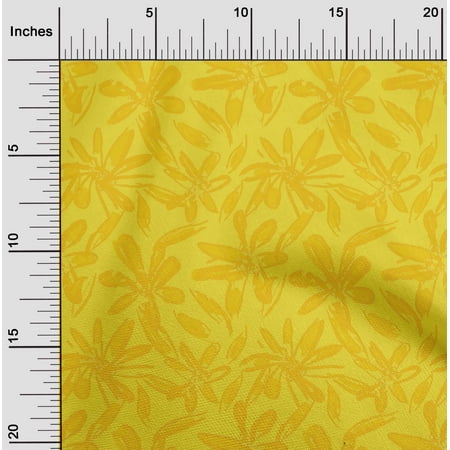 oneOone Cotton Flex Yellow Fabric Florals Diy Clothing Quilting Fabric Print Fabric By Yard 40 Inch Wide-DXQ