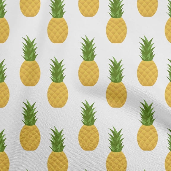 oneOone Cotton Flex Yellow Fabric Fruits Pineapple Quilting Supplies Print Sewing Fabric By The Yard 40 Inch Wide