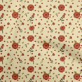 thumbnail image 1 of oneOone Cotton Jersey Beige Fabric Asian Retro Floral Sewing Material Print Fabric By The Yard 58 Inch Wide, 1 of 4