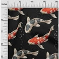 thumbnail image 1 of oneOone Cotton Jersey Black Fabric Bubbles & Koi Fish Ocean Sewing Craft Projects Fabric Prints By Yard 58 Inch Wide, 1 of 4