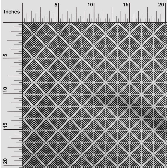 oneOone Cotton Jersey Black Fabric Diamond Geometric Sewing Craft Projects Fabric Prints By Yard 58 Inch Wide