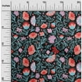 thumbnail image 1 of oneOone Cotton Jersey Black Fabric Leaves & Flower Floral Sewing Material Print Fabric By The Yard 58 Inch Wide, 1 of 4