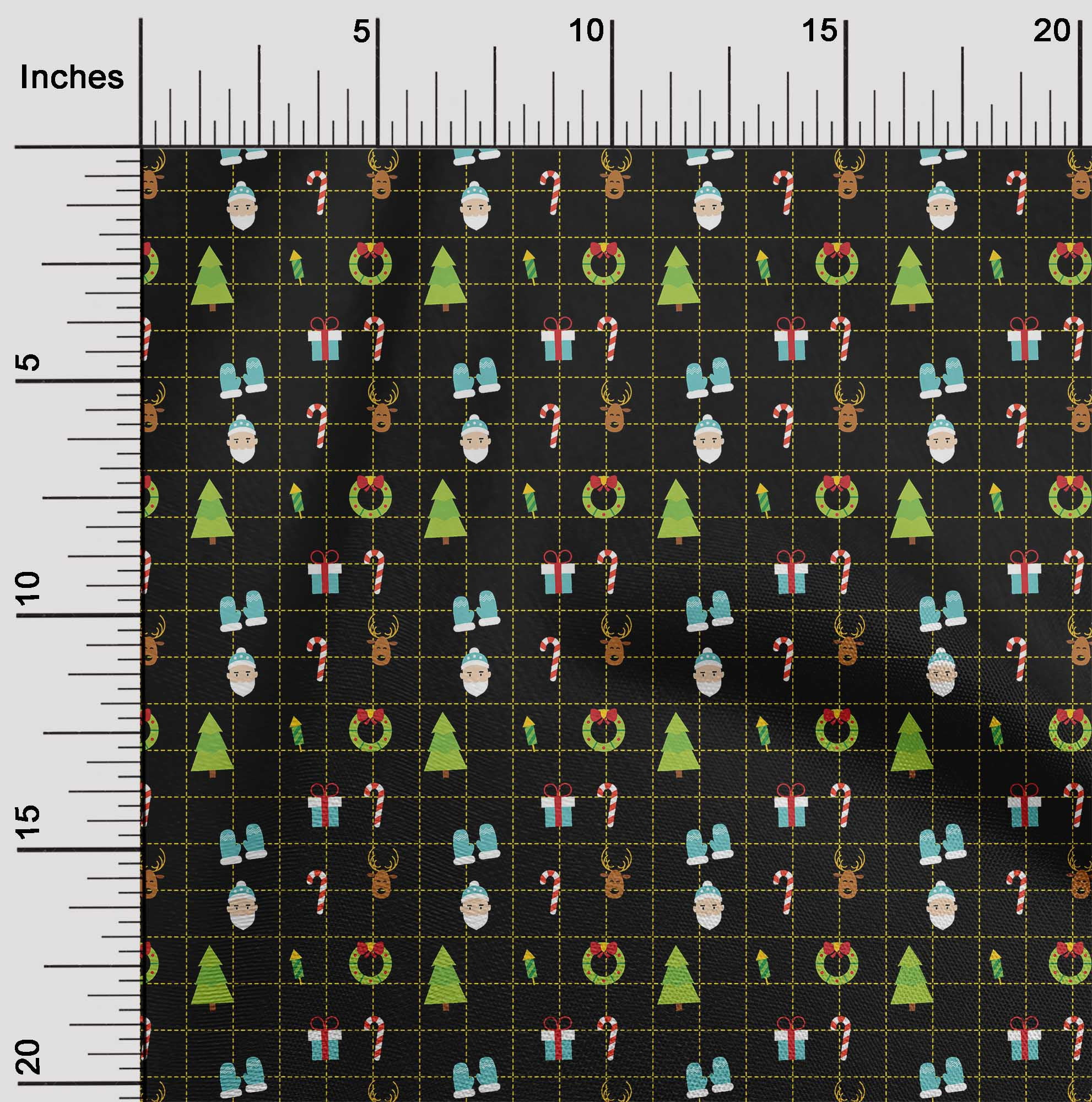 oneOone Cotton Jersey Black Fabric Merry Christmas Sewing Fabric By The Yard Printed Diy Clothing Sewing Supplies 58 Inch Wide-9BY