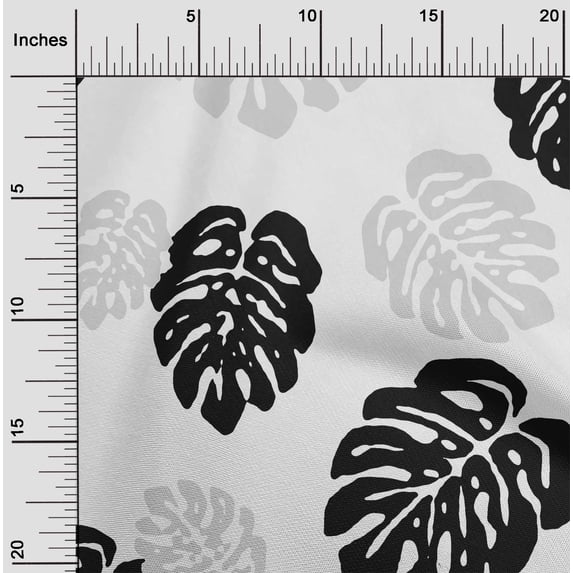 oneOone Cotton Jersey Black Fabric Monstera Leaves Block Sewing Fabric By The Yard Printed Diy Clothing Sewing Supplies 58 Inch Wide