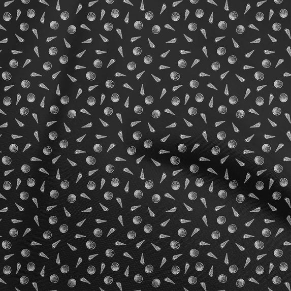 oneOone Cotton Jersey Black Fabric Sea Shells Dress Material Fabric Print Fabric By The Yard 58 Inch Wide