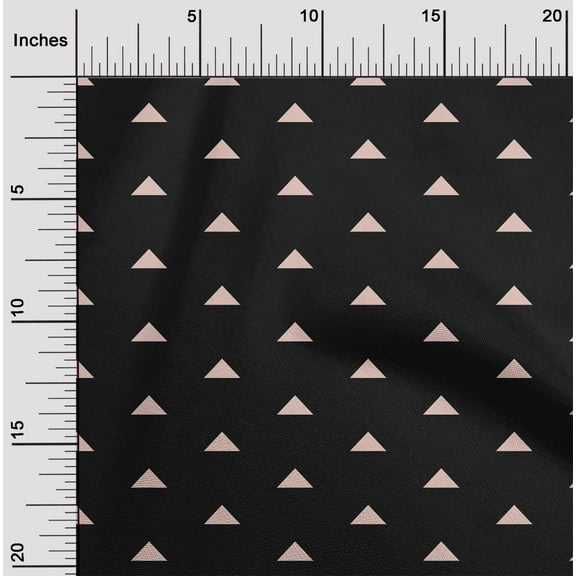 oneOone Cotton Jersey Black Fabric Triangle Geometric Fabric For Sewing Printed Craft Fabric By The Yard 58 Inch Wide