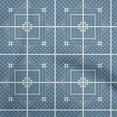 thumbnail image 1 of oneOone Cotton Jersey Blue Fabric Asian Tile Diamond Craft Projects Decor Fabric Printed By The Yard 58 Inch Wide, 1 of 4