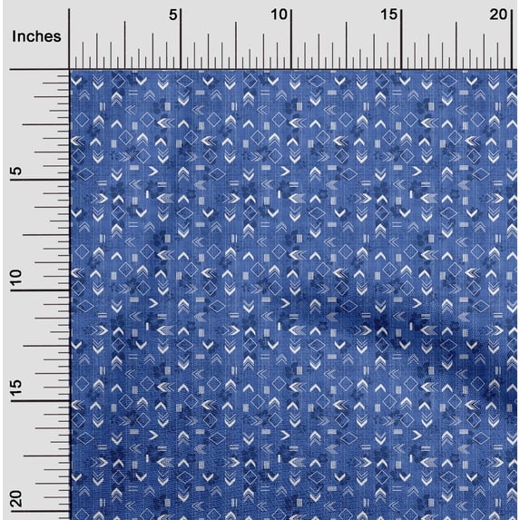 oneOone Cotton Jersey Blue Fabric Geometric Sewing Craft Projects Fabric Prints By Yard 58 Inch Wide