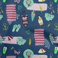 thumbnail image 1 of oneOone Cotton Jersey Blue Fabric Summer Beach Quilting Supplies Print Sewing Fabric By The Yard 58 Inch Wide, 1 of 6