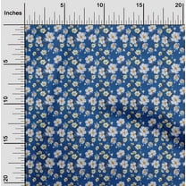 oneOone Cotton Jersey Blue Fabric Sunflower Floral Sewing Material Print Fabric By The Yard 58 Inch Wide