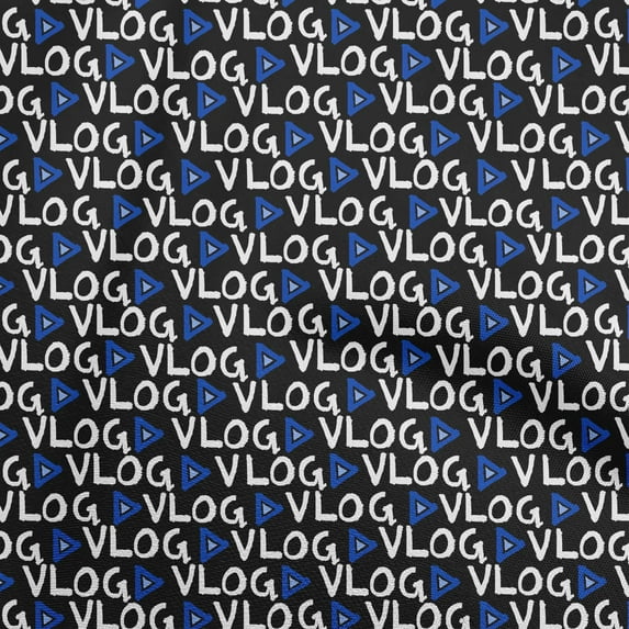 oneOone Cotton Jersey Blue Fabric Text Sewing Craft Projects Fabric Prints By Yard 58 Inch Wide