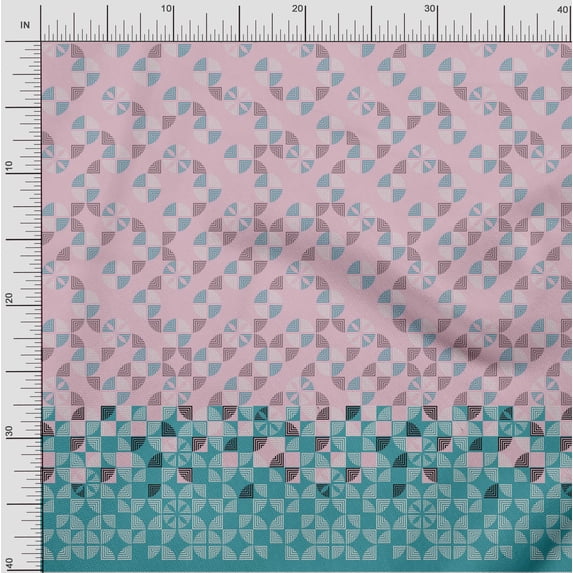 oneOone Cotton Jersey Blush Pink Fabric Geometric Panel Sewing Craft Projects Fabric Prints By Yard 58 Inch Wide