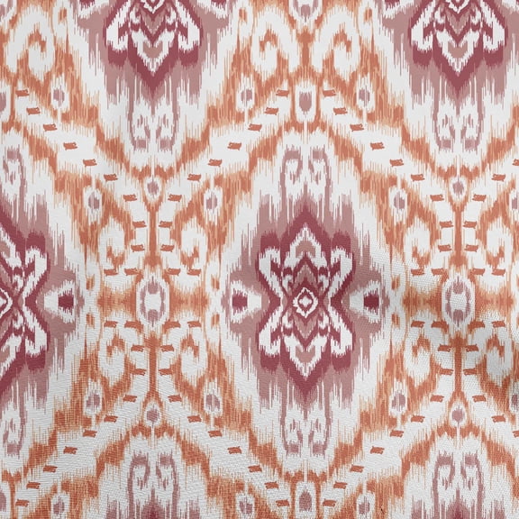 oneOone Cotton Jersey Brown Fabric Asian Ikat Dress Material Fabric Print Fabric By The Yard 58 Inch Wide