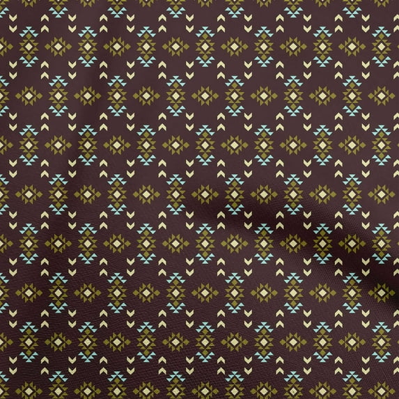 oneOone Cotton Jersey Chocolate Brown Fabric Geometric Craft Projects Decor Fabric Printed By The Yard 58 Inch Wide
