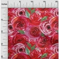 thumbnail image 1 of oneOone Cotton Jersey Crimson Red Fabric Rose Floral Quilting Supplies Print Sewing Fabric By The Yard 58 Inch Wide, 1 of 4