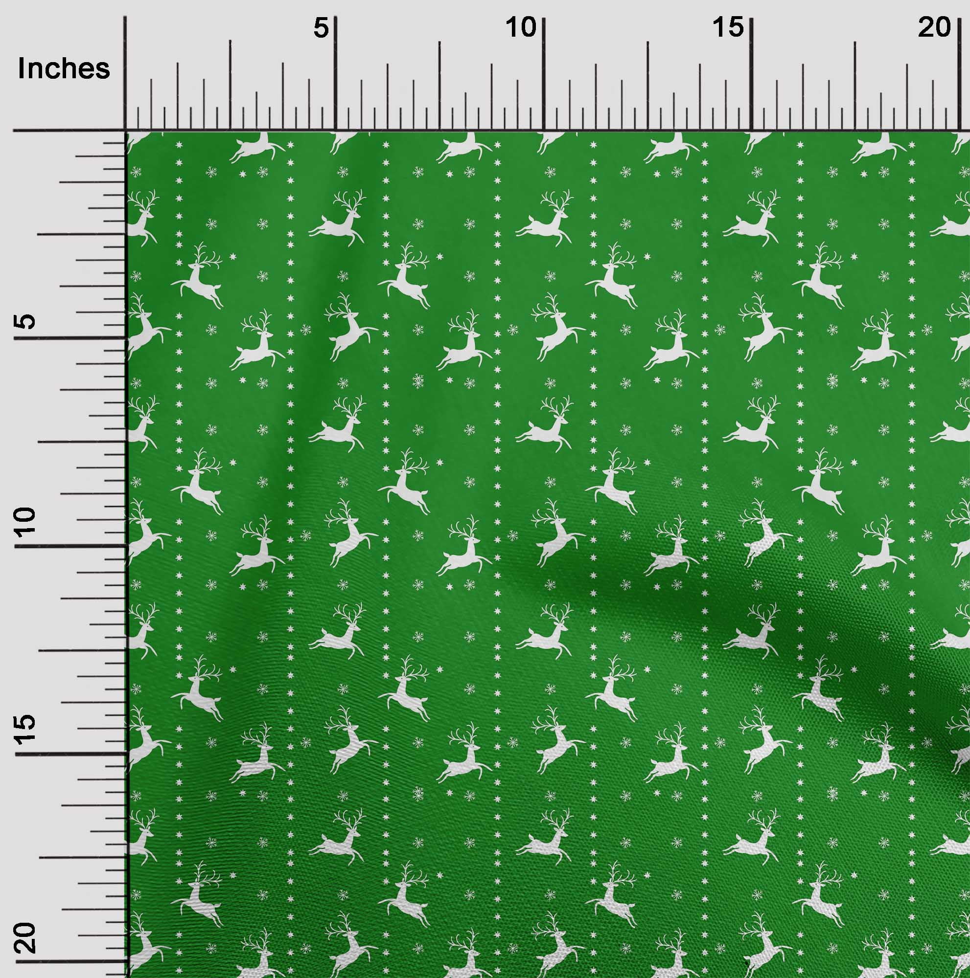 oneOone Cotton Jersey Dark Green Fabric Merry Christmas Sewing Fabric By The Yard Printed Diy Clothing Sewing Supplies 58 Inch Wide
