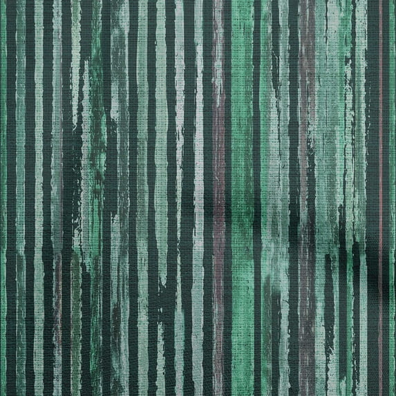 oneOone Cotton Jersey Dark Green Fabric Striped Line Sewing Material Print Fabric By The Yard 58 Inch Wide