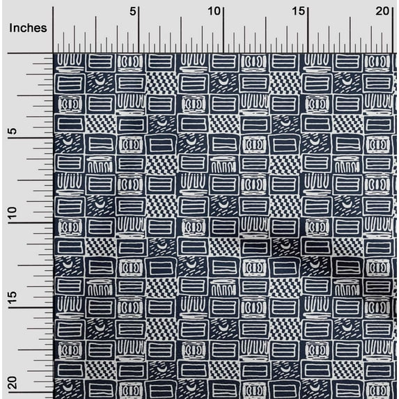 oneOone Cotton Jersey Dark Navy Blue Fabric Geometric African Sewing Fabric By The Yard Printed Diy Clothing Sewing Supplies 58 Inch Wide