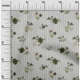 thumbnail image 1 of oneOone Cotton Jersey Dark Olive Green Fabric Stripe|Leaves & Floral Artistic Diy Clothing Quilting Fabric Print Fabric By Yard 58 Inch Wide, 1 of 4