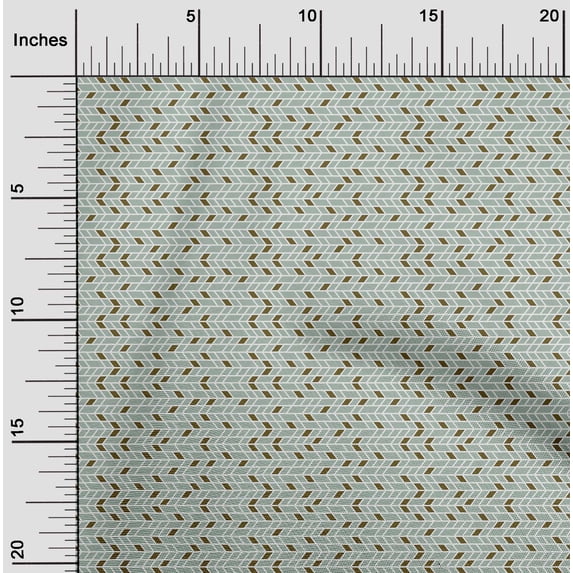 oneOone Cotton Jersey Dusty Green Fabric Herringbone Geometric Fabric For Sewing Printed Craft Fabric By The Yard 58 Inch Wide