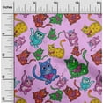 thumbnail image 1 of oneOone Cotton Jersey Dusty Purple Fabric Kitten Cats Craft Projects Decor Fabric Printed By The Yard 58 Inch Wide-A3Y, 1 of 4