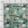 thumbnail image 1 of oneOone Cotton Jersey Dusty Teal Green Fabric Santa|Gift Box & Tree Christmas Sewing Material Print Fabric By The Yard 58 Inch Wide, 1 of 4